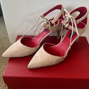 Pink heels red inside